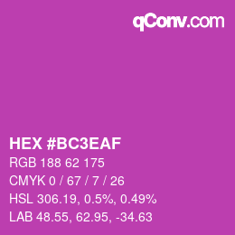 Color code: HEX #BC3EAF | qconv.com