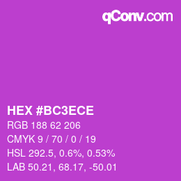 カラーコード: HEX #BC3ECE | qconv.com