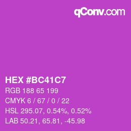 Color code: HEX #BC41C7 | qconv.com