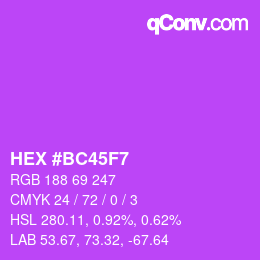 Color code: HEX #BC45F7 | qconv.com