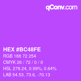 Color code: HEX #BC48FE | qconv.com