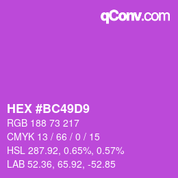 Color code: HEX #BC49D9 | qconv.com