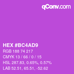 Color code: HEX #BC4AD9 | qconv.com