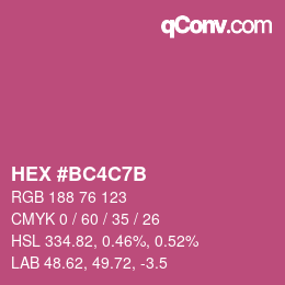 Color code: HEX #BC4C7B | qconv.com