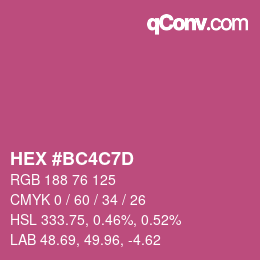 Color code: HEX #BC4C7D | qconv.com