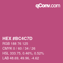 Código de color: HEX #BC4C7D | qconv.com