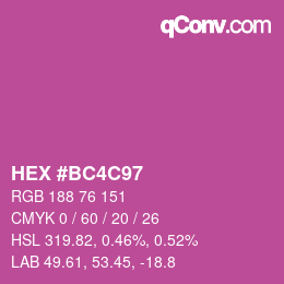 Color code: HEX #BC4C97 | qconv.com