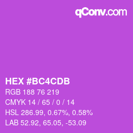 Color code: HEX #BC4CDB | qconv.com