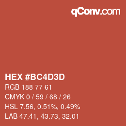 Color code: HEX #BC4D3D | qconv.com