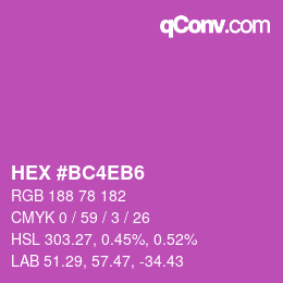 カラーコード: HEX #BC4EB6 | qconv.com