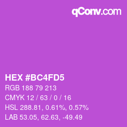 Color code: HEX #BC4FD5 | qconv.com