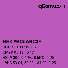 Código de color: HEX #BC5ABC3F | qconv.com