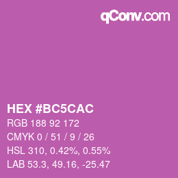 Color code: HEX #BC5CAC | qconv.com