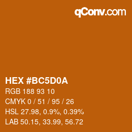 Color code: HEX #BC5D0A | qconv.com