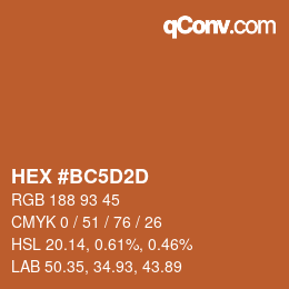 Color code: HEX #BC5D2D | qconv.com