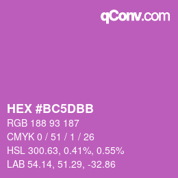 Color code: HEX #BC5DBB | qconv.com