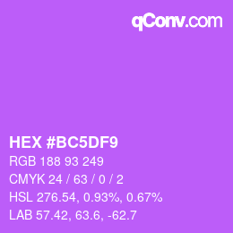 Color code: HEX #BC5DF9 | qconv.com
