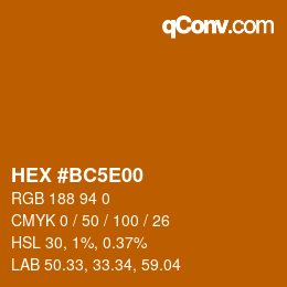 Color code: HEX #BC5E00 | qconv.com