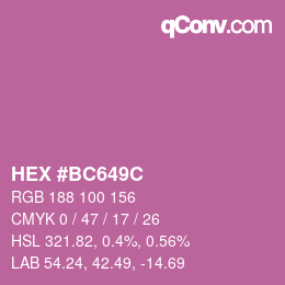 Color code: HEX #BC649C | qconv.com