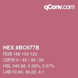 Color code: HEX #BC677B | qconv.com