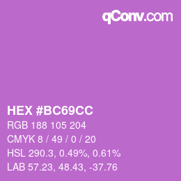 Color code: HEX #BC69CC | qconv.com