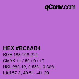 Color code: HEX #BC6AD4 | qconv.com