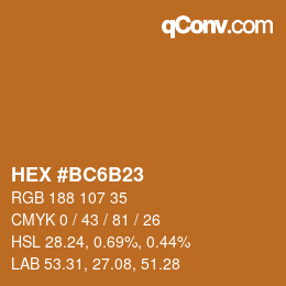 Color code: HEX #BC6B23 | qconv.com