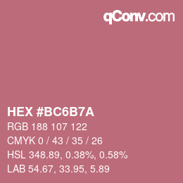 Color code: HEX #BC6B7A | qconv.com