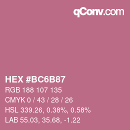 Color code: HEX #BC6B87 | qconv.com
