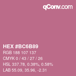 Color code: HEX #BC6B89 | qconv.com