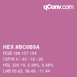 Color code: HEX #BC6B9A | qconv.com