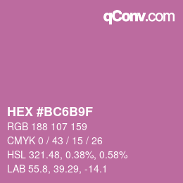 Color code: HEX #BC6B9F | qconv.com
