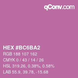 Color code: HEX #BC6BA2 | qconv.com