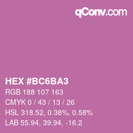 颜色代码: HEX #BC6BA3 | qconv.com