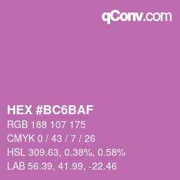 Color code: HEX #BC6BAF | qconv.com