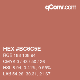 Código de color: HEX #BC6C5E | qconv.com