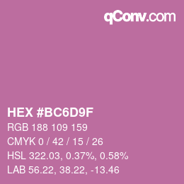 Color code: HEX #BC6D9F | qconv.com