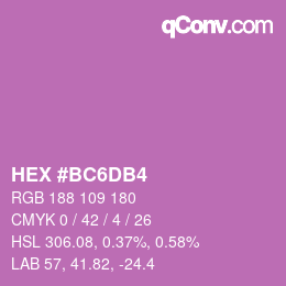 Color code: HEX #BC6DB4 | qconv.com