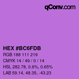 Color code: HEX #BC6FDB | qconv.com