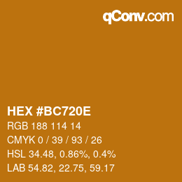 Color code: HEX #BC720E | qconv.com