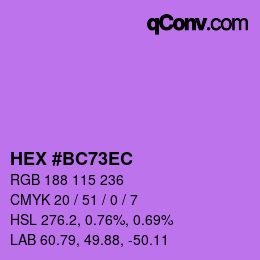 Color code: HEX #BC73EC | qconv.com