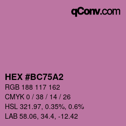 Color code: HEX #BC75A2 | qconv.com