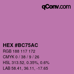 Color code: HEX #BC75AC | qconv.com