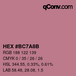 Color code: HEX #BC7A8B | qconv.com
