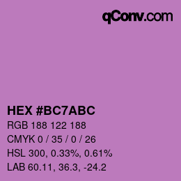 Color code: HEX #BC7ABC | qconv.com