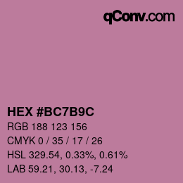 Color code: HEX #BC7B9C | qconv.com