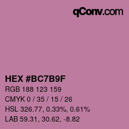 Color code: HEX #BC7B9F | qconv.com