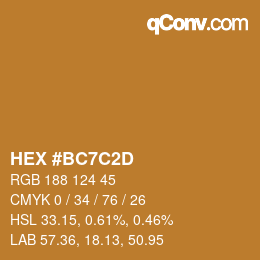 Color code: HEX #BC7C2D | qconv.com