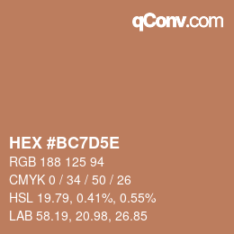 Color code: HEX #BC7D5E | qconv.com