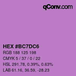 Color code: HEX #BC7DC6 | qconv.com